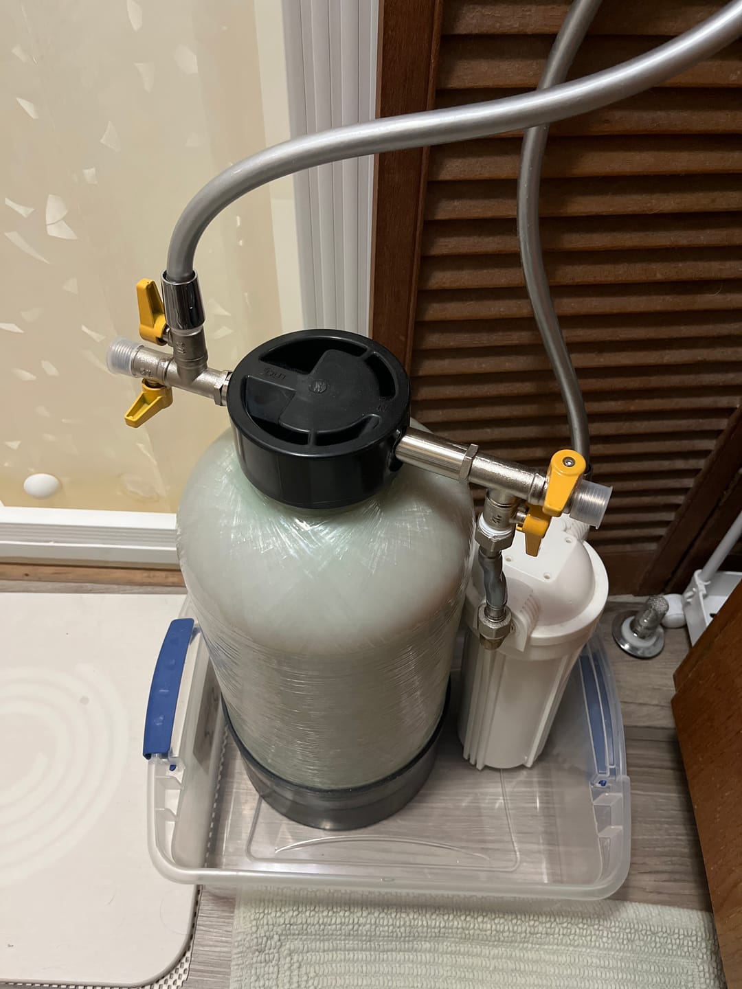 Customer photo review of Shower Water Softener Upgrade Kit