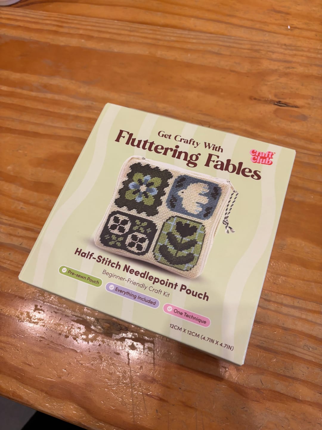 Customer photo review of Fluttering Fables - Needlepoint Pouch Kit