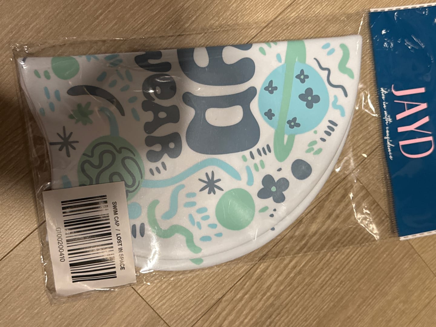 Customer photo review of JAYD Swim Cap - Lost In Space