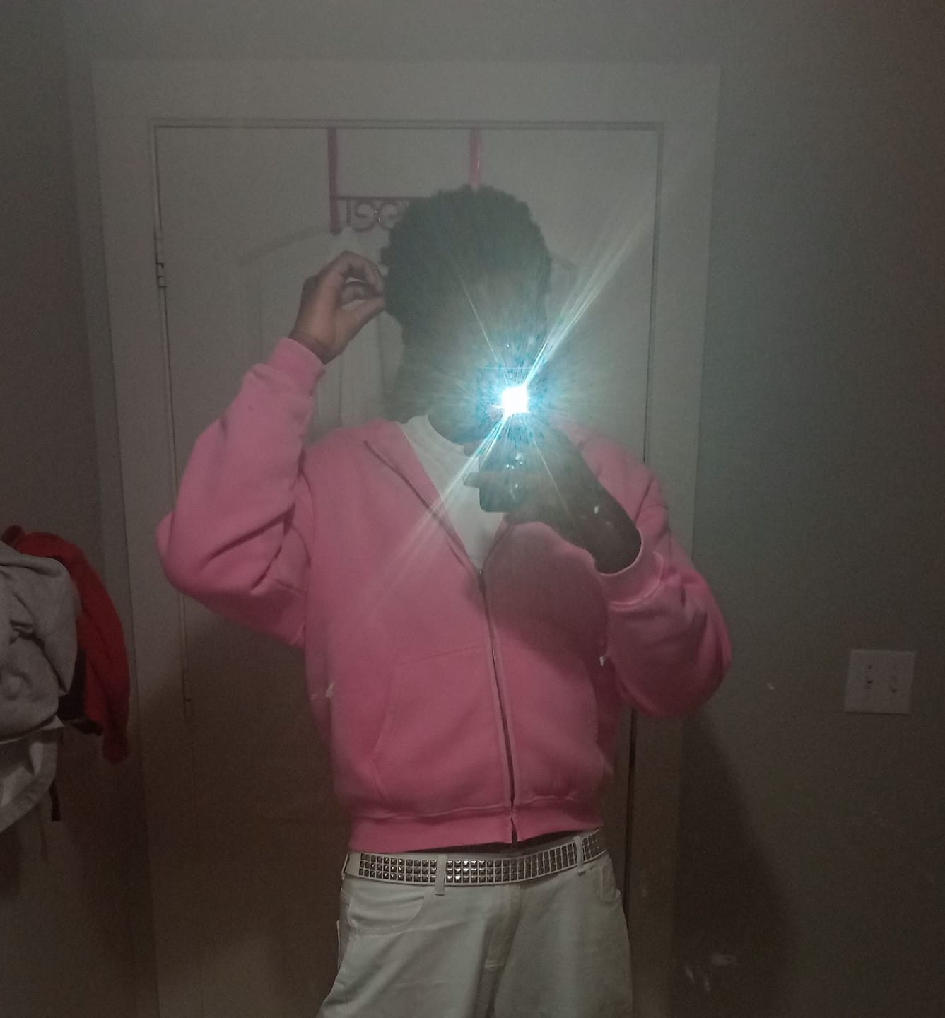 Customer photo review of INFLATION Washed Distressed Fleece Zip Up Hoodies