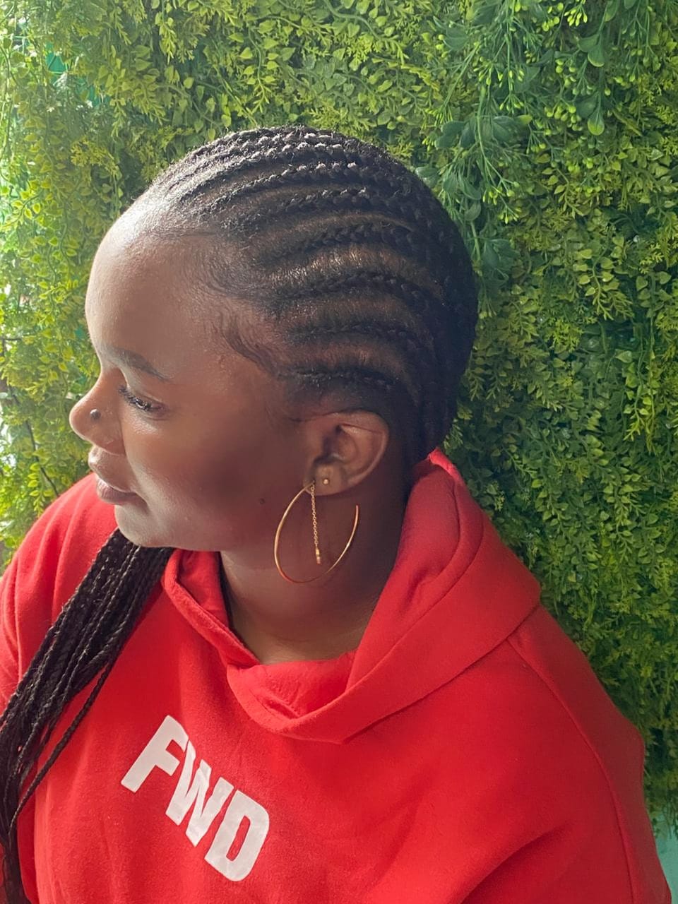 Customer photo review of Gold Era Drop Hoops