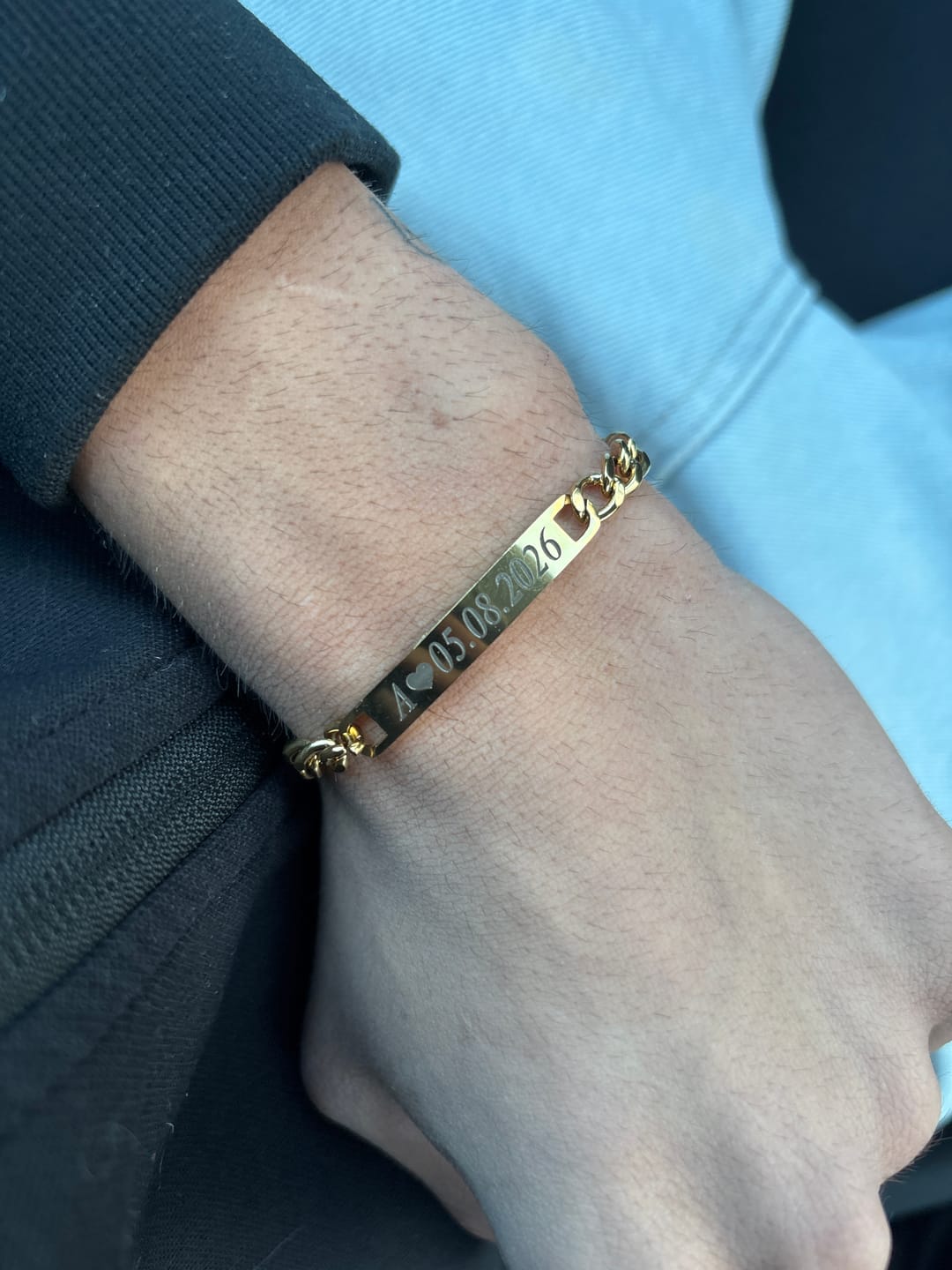 Customer photo review of Coppia di Bracciali Amore Eterno Personalizzati con incisione
