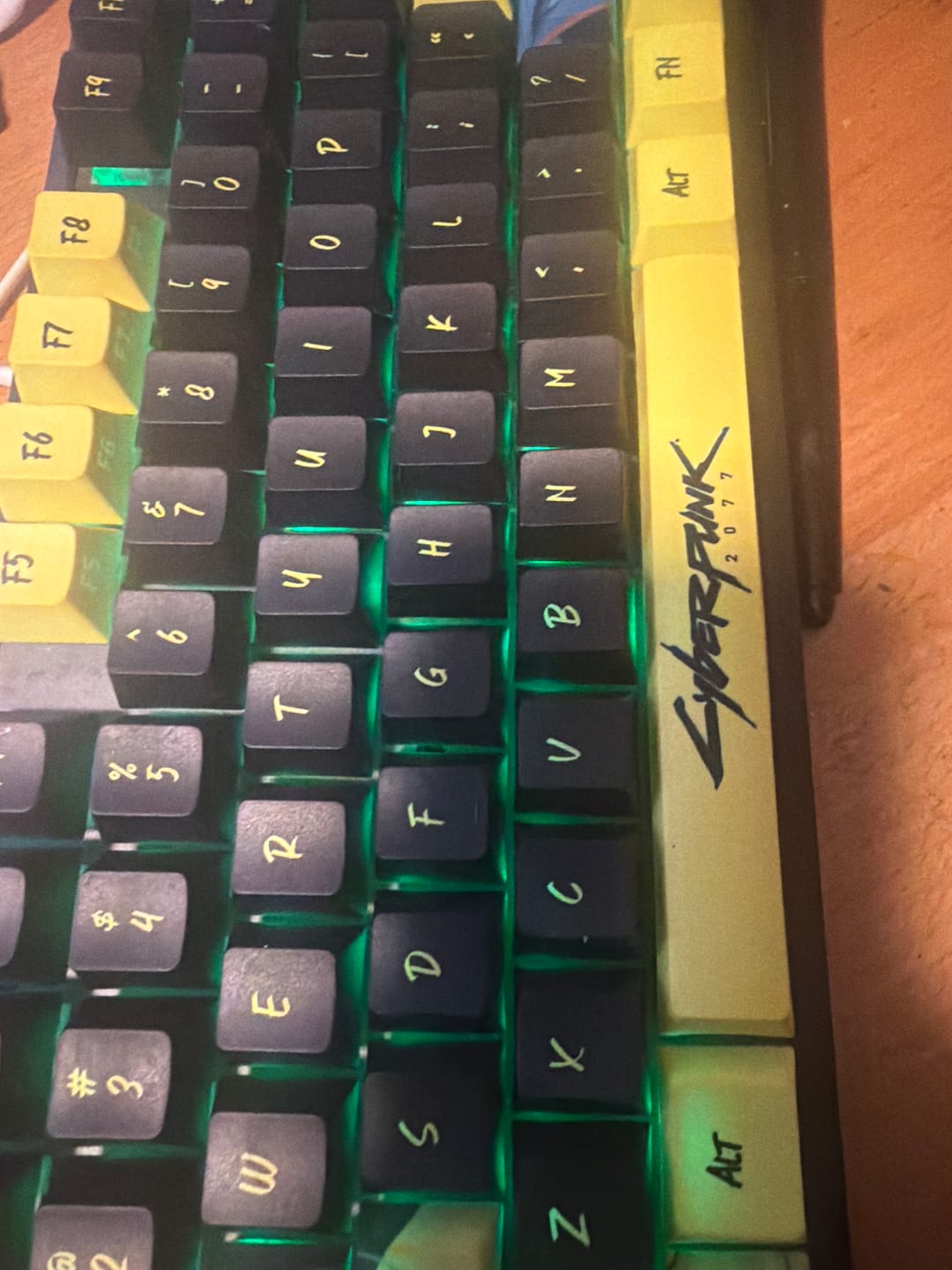 Customer photo review of Cyberpunk Edgerunners Keycaps