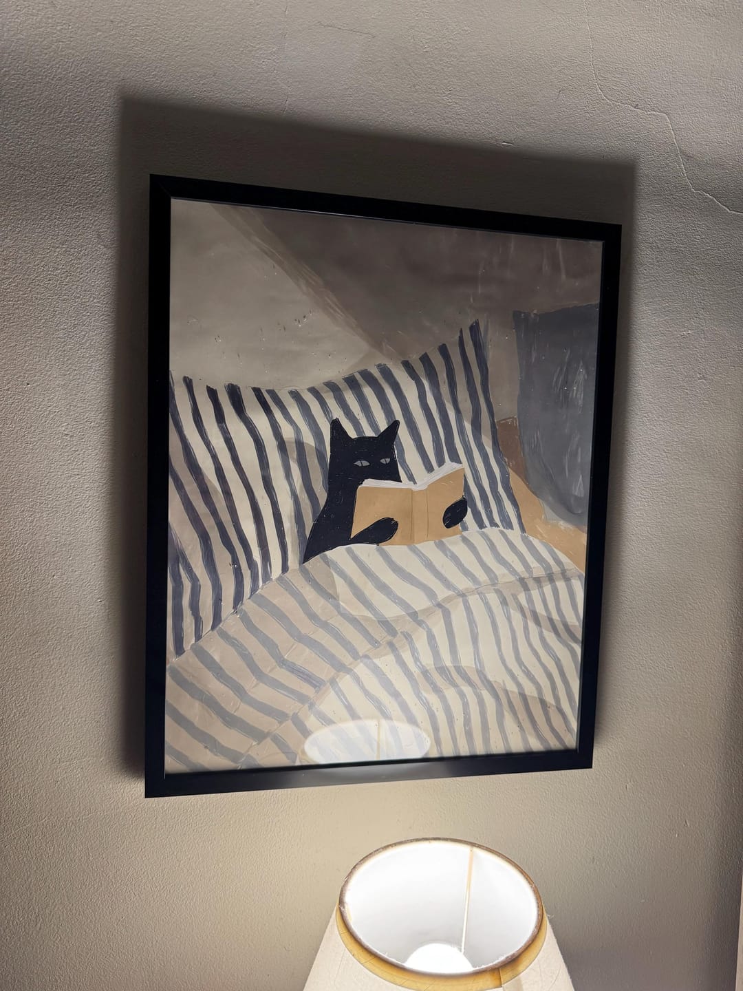 Customer photo review of Black Cat Reading Print