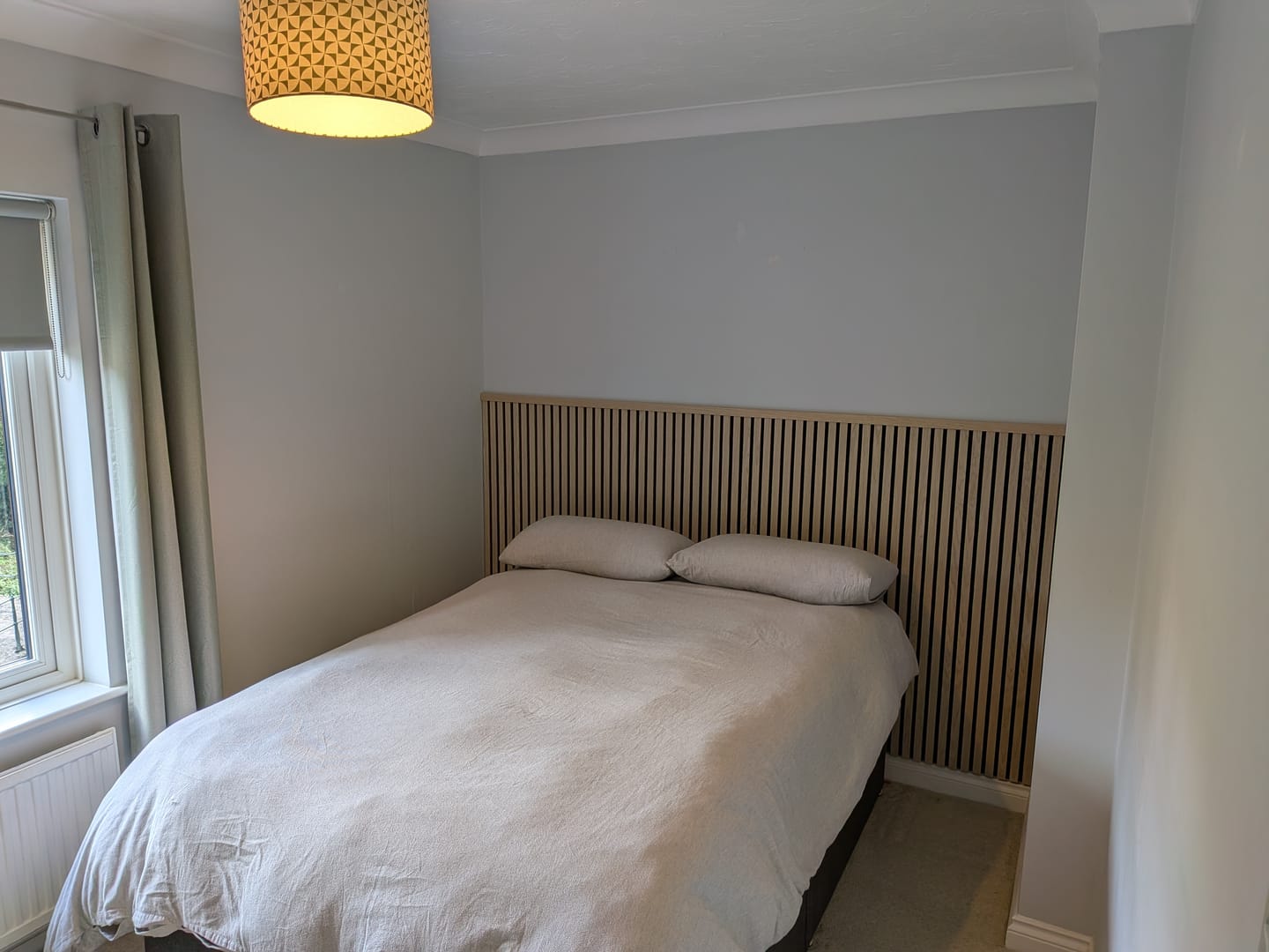 Customer photo review of SlatWall Acoustic Half Height Natural Oak Slatted Wall Panel