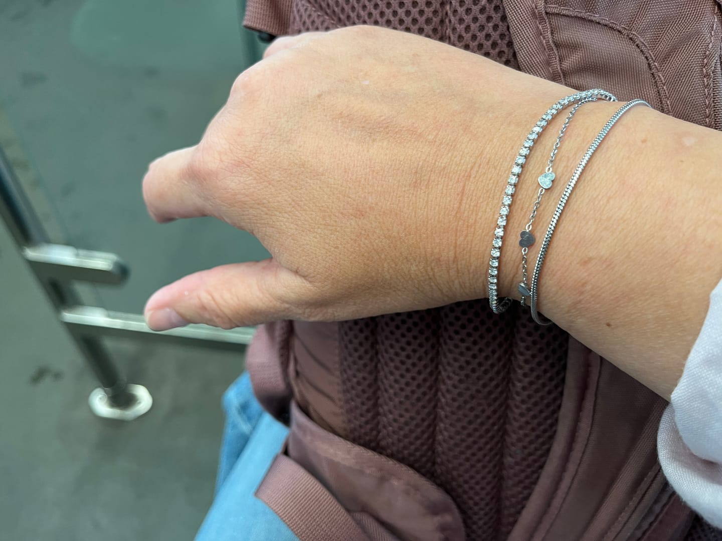 Customer photo review of Minimal Tennis Bracelet
