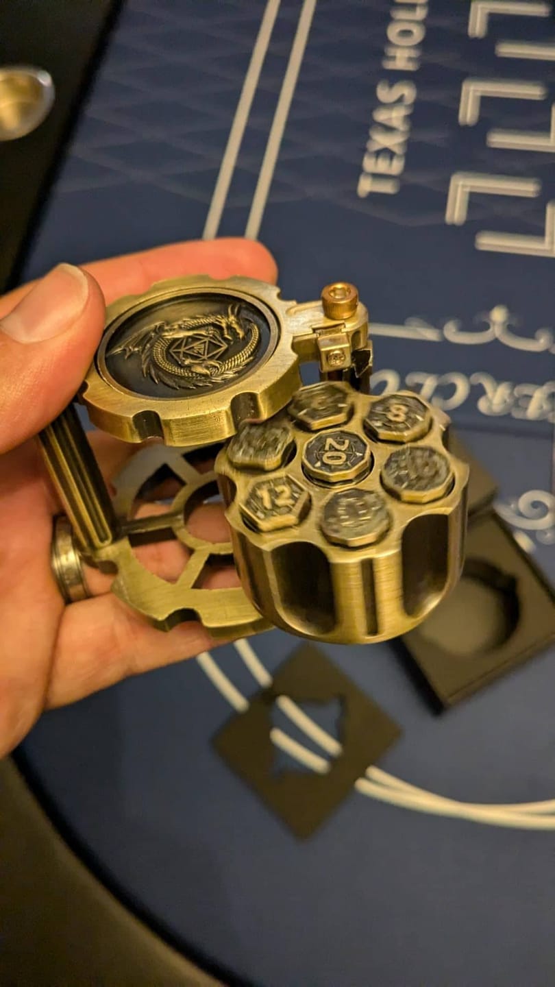 Customer photo review of Reloadable Metal Dice Set