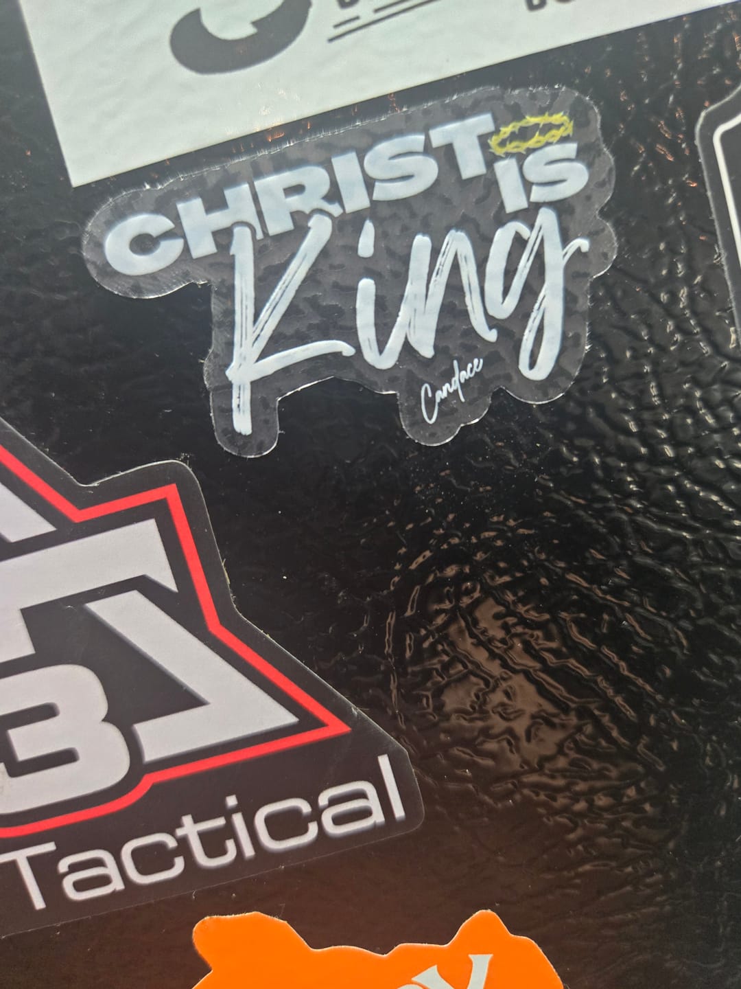 Customer photo review of Christ is King Sticker