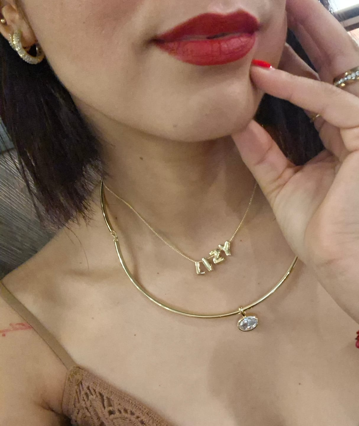 Customer photo review of Personaliza Tu Collar Con Inicial Mini Bubble Plateado