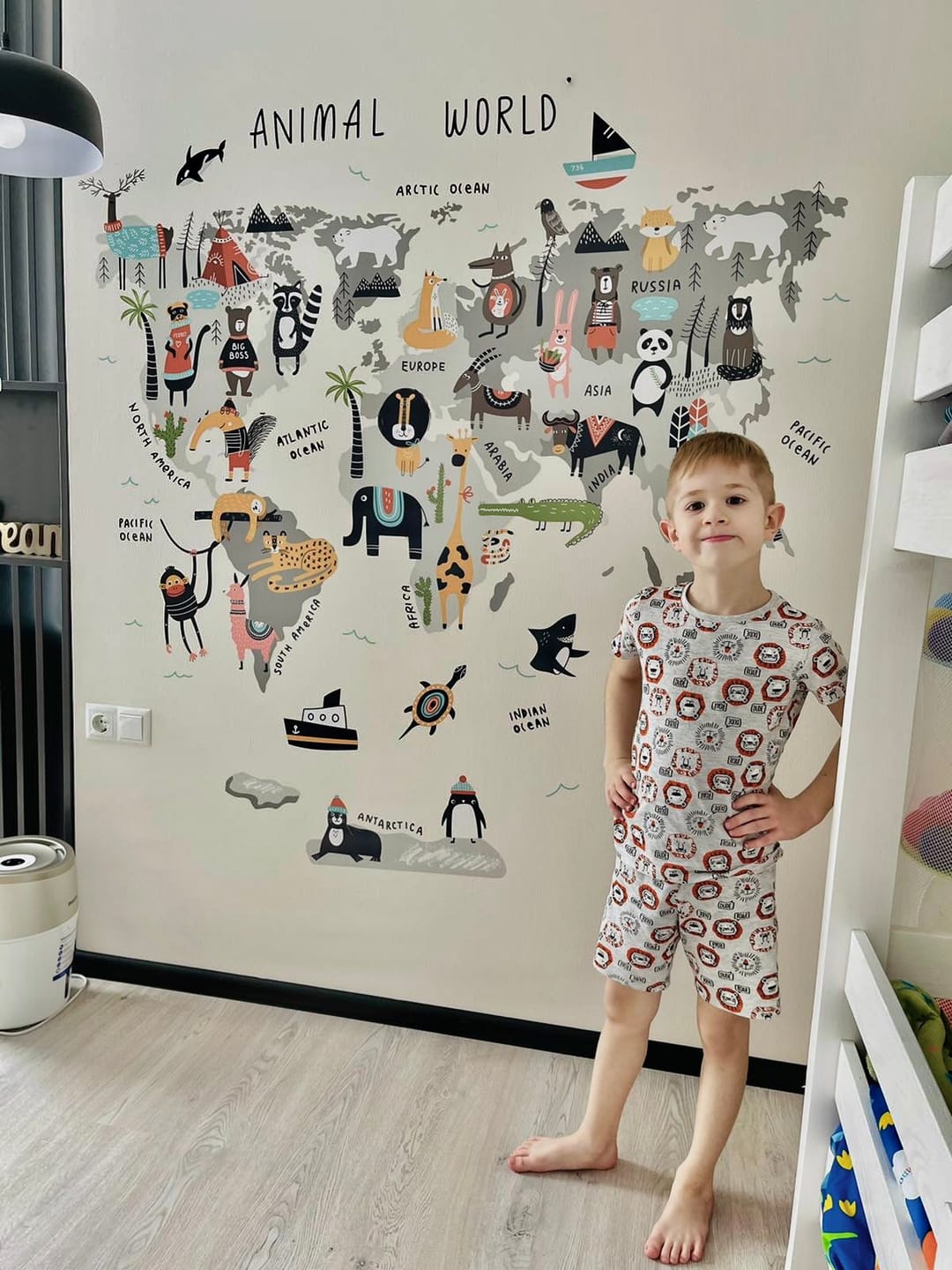 Customer photo review of Map Wall Decals (6.0)