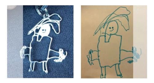 Customer photo review of Schlüsselanhänger aus Kinderzeichnung