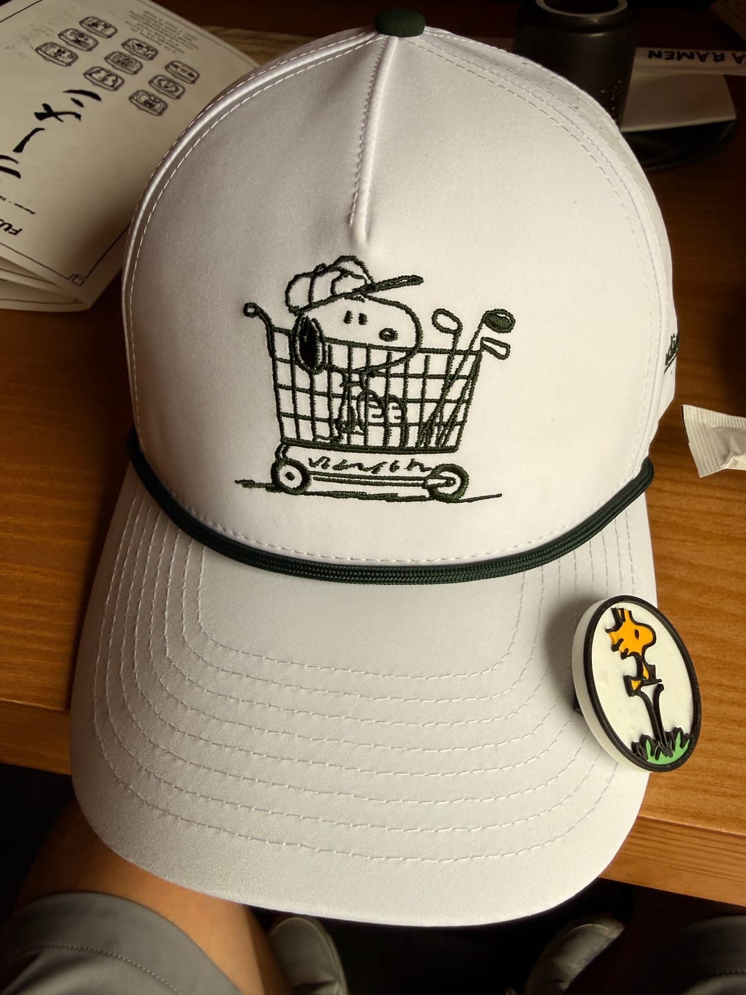 Customer photo review of Peanuts Snoopy Golf Cart Hat