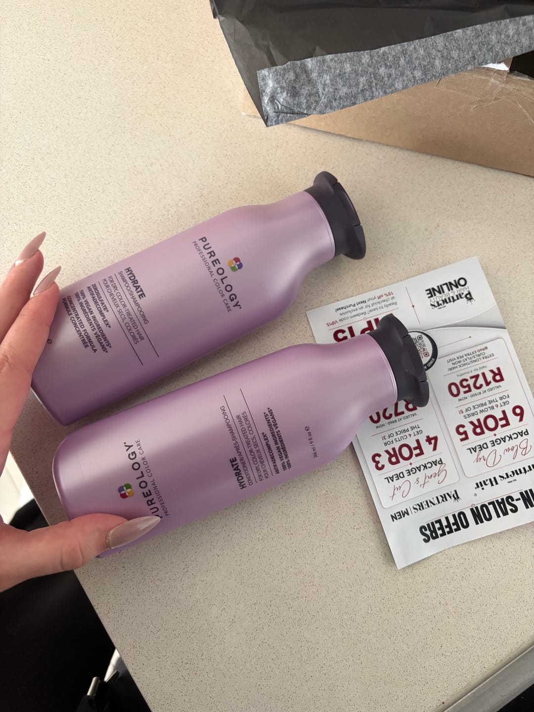 Customer photo review of Pureology Hydrate Shampoo & Conditioner Bundle - Vegan Hair Care