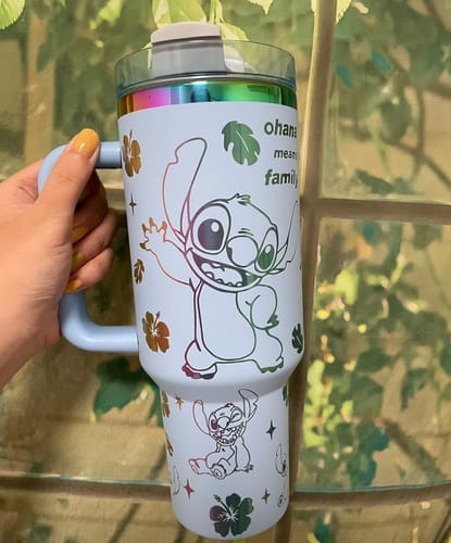 Customer photo review of Stitch Holographic In-Car Insulated Cup 40 OZ