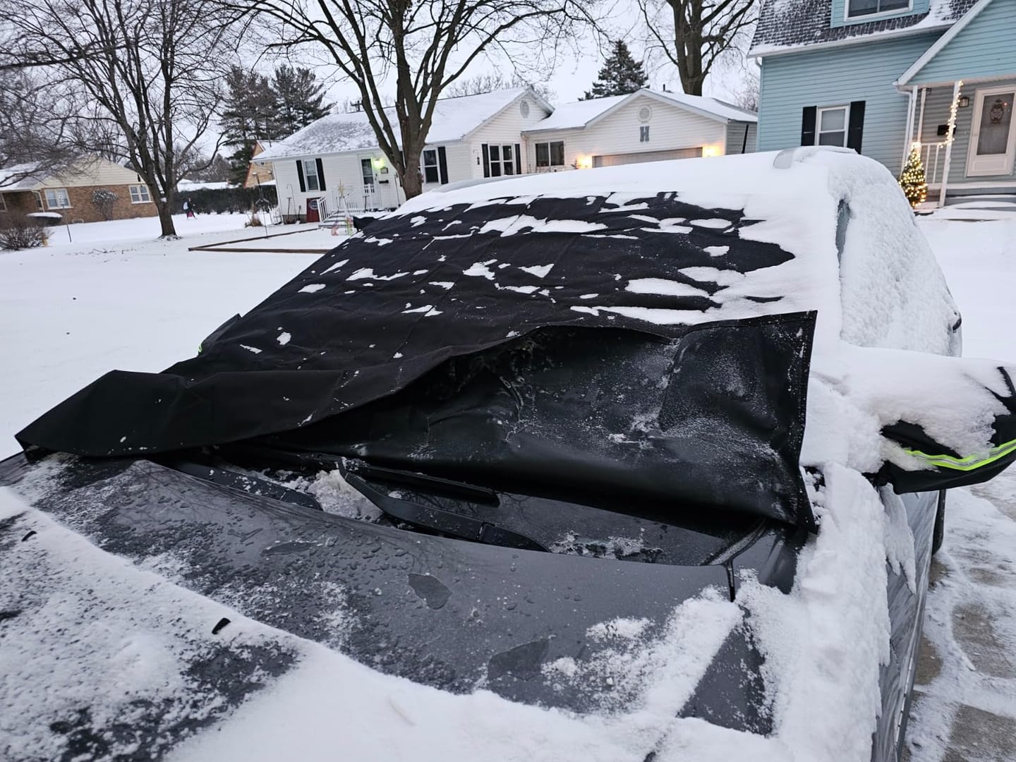 Customer photo review of Magnetic Windshield Cover - All-Season Sun, Snow & Frost Protector for Cars, SUVs & Trucks