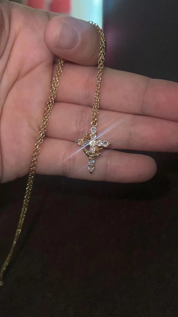 Customer photo review of Cross & Crown Necklace