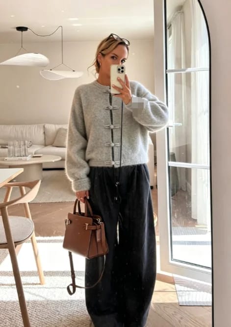 Customer photo review of Lucy Frog Knots Knitted Cardigan