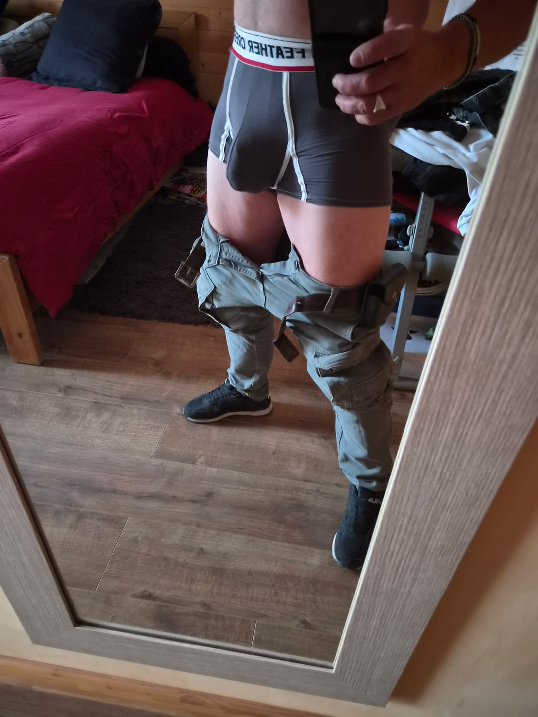 Customer photo review of 3 Pack Men's U-Pouch Separate Pouch High Elastic Trunks