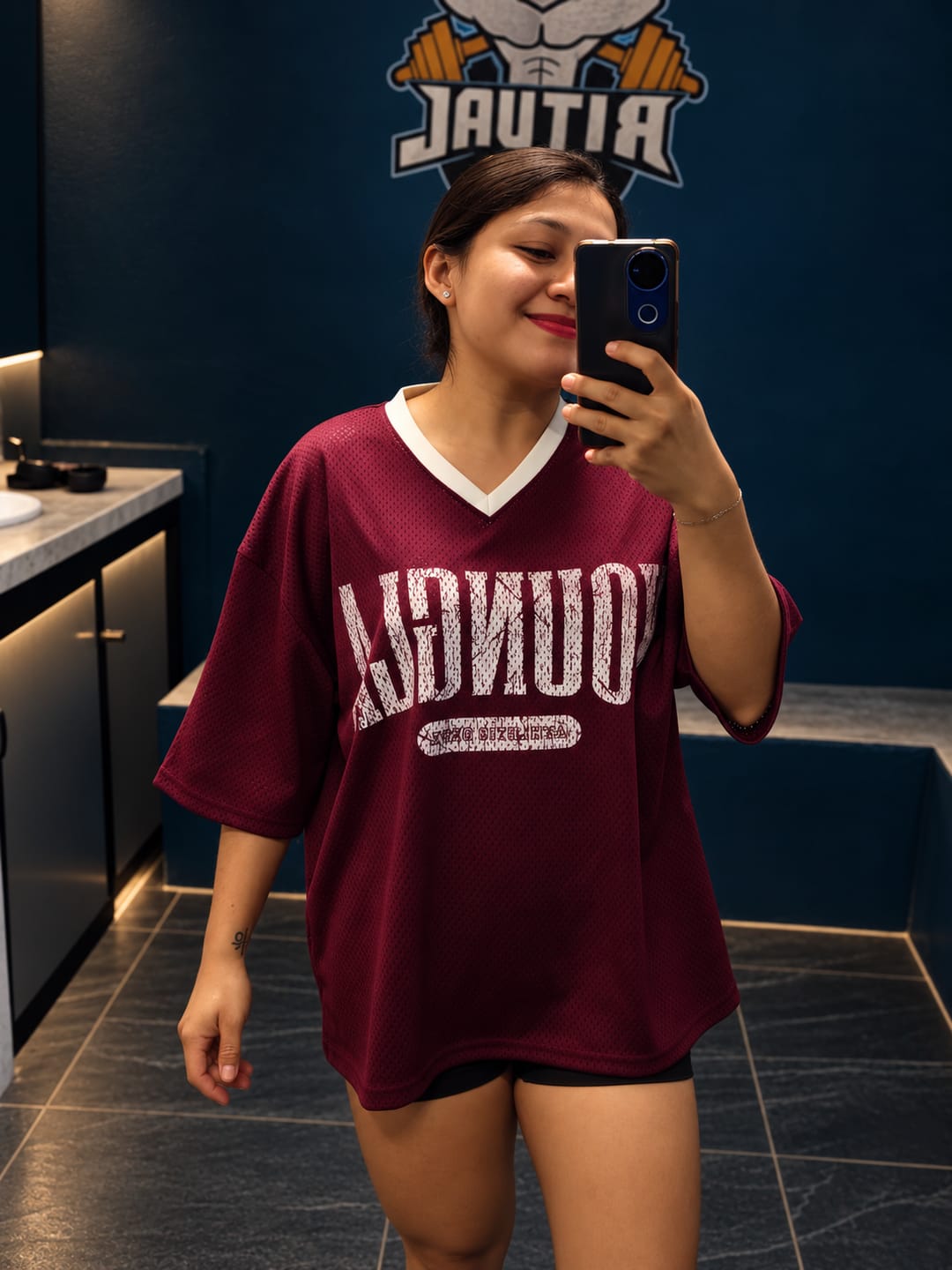 Customer photo review of 4187 - Varsity Football Cropped Jersey