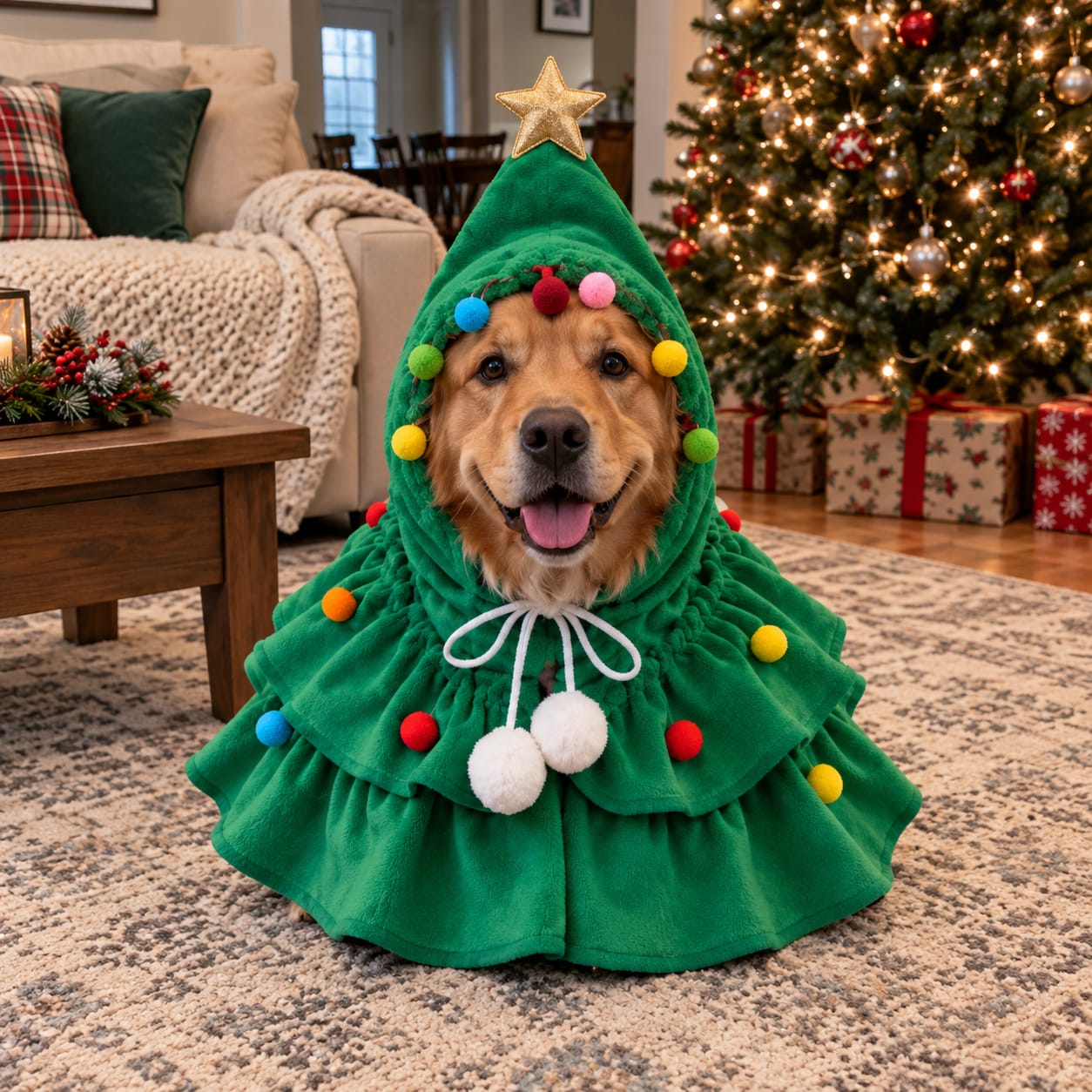 Customer photo review of Christmas Tree Pet Costume