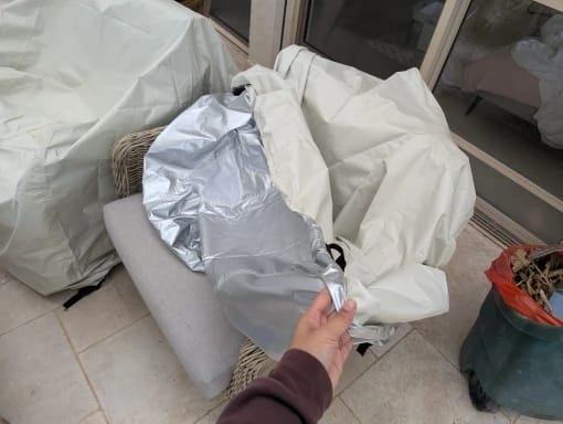 Customer photo review of Capa para Móveis de Jardim Oxford 420D Bege Impermeável
