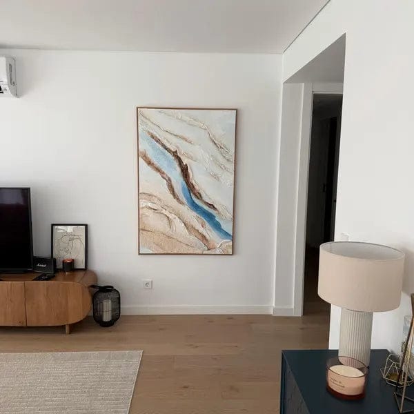 Customer photo review of 3D Textured Art | Blue Fault Line
