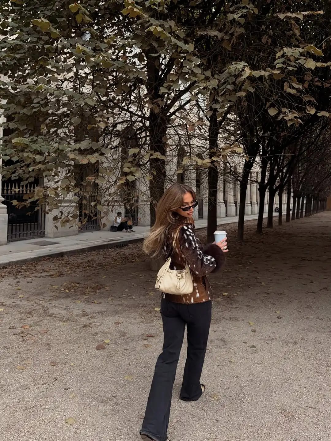 Customer photo review of Anne Contrast Cuff Faux Fur Jacket