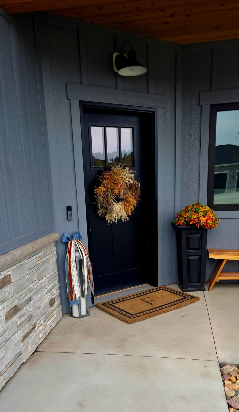 Customer photo review of Gilded Pumpkin Wreath Ribbon