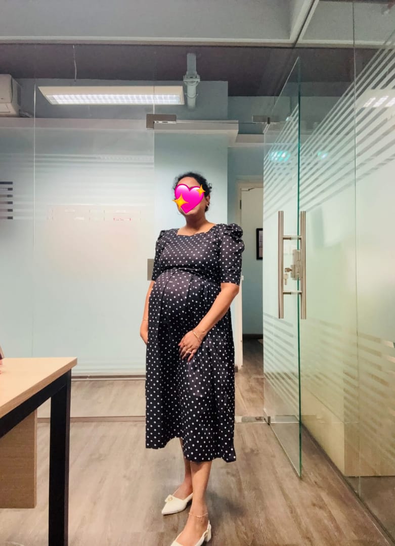 Customer photo review of Polka pretty Maternity Feeding Dress