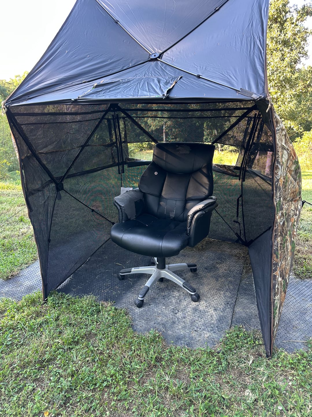 Customer photo review of VisX/VisMax See Through Hunting Blind, Pop Up Ground Deer Blind