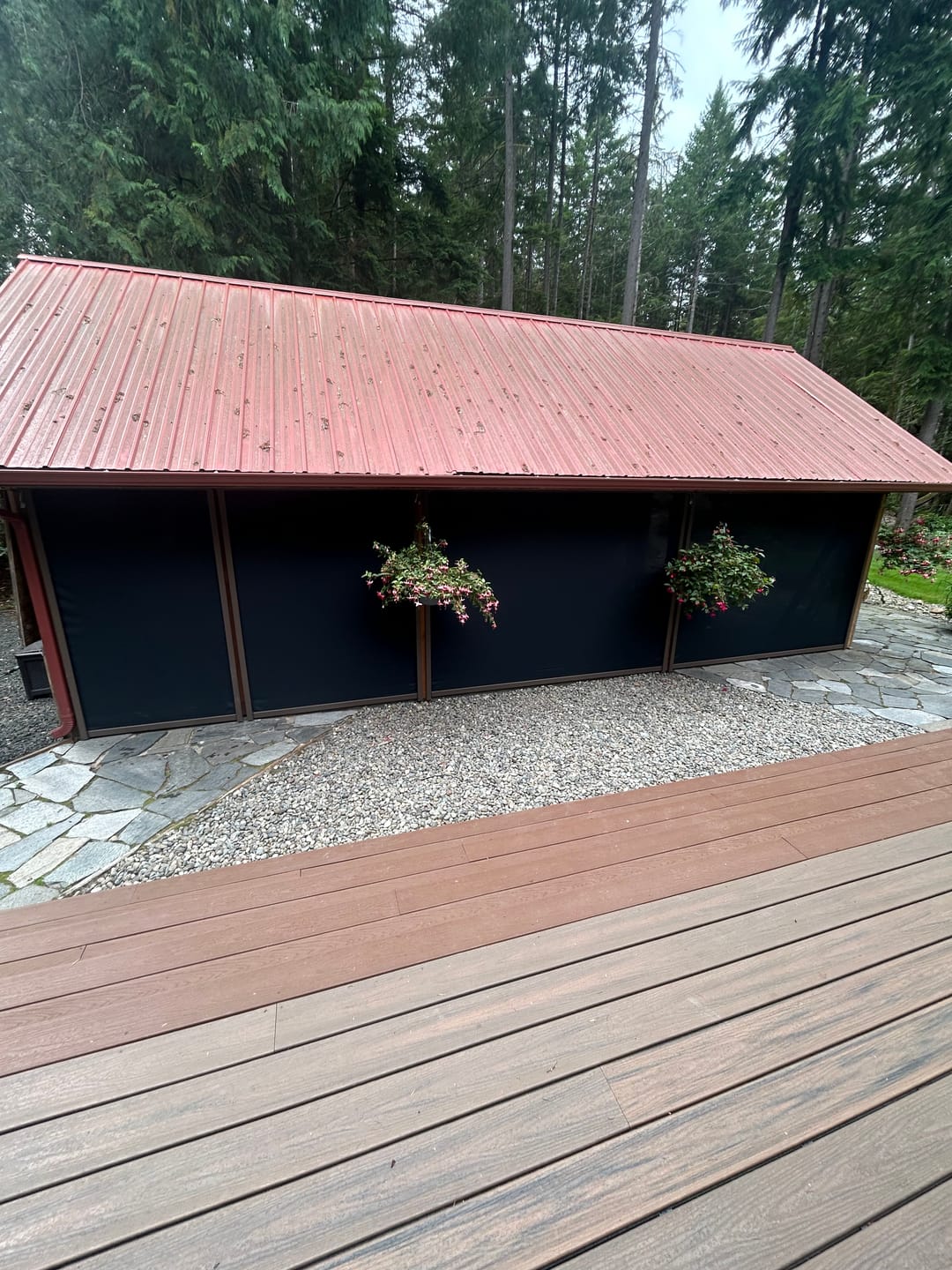 Customer photo review of SmartWings Motorized Zipper Track Windproof Outdoor Shades