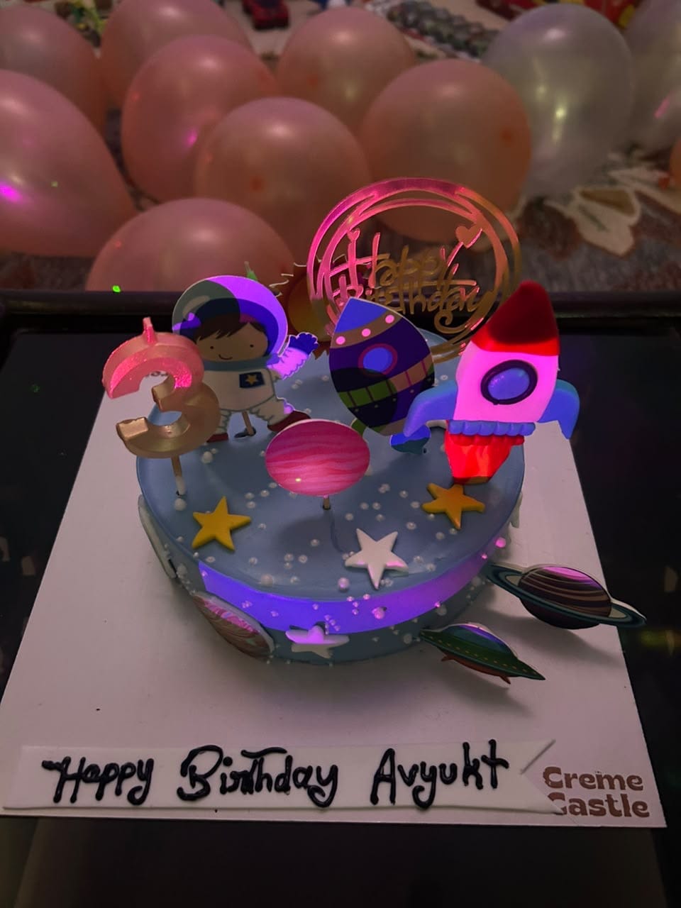 Customer photo review of Solar system theme Cake
