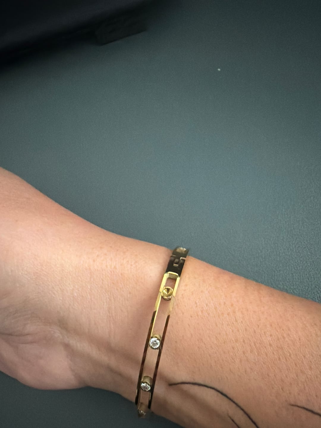Customer photo review of Sofia Crystal & Gold Bangle