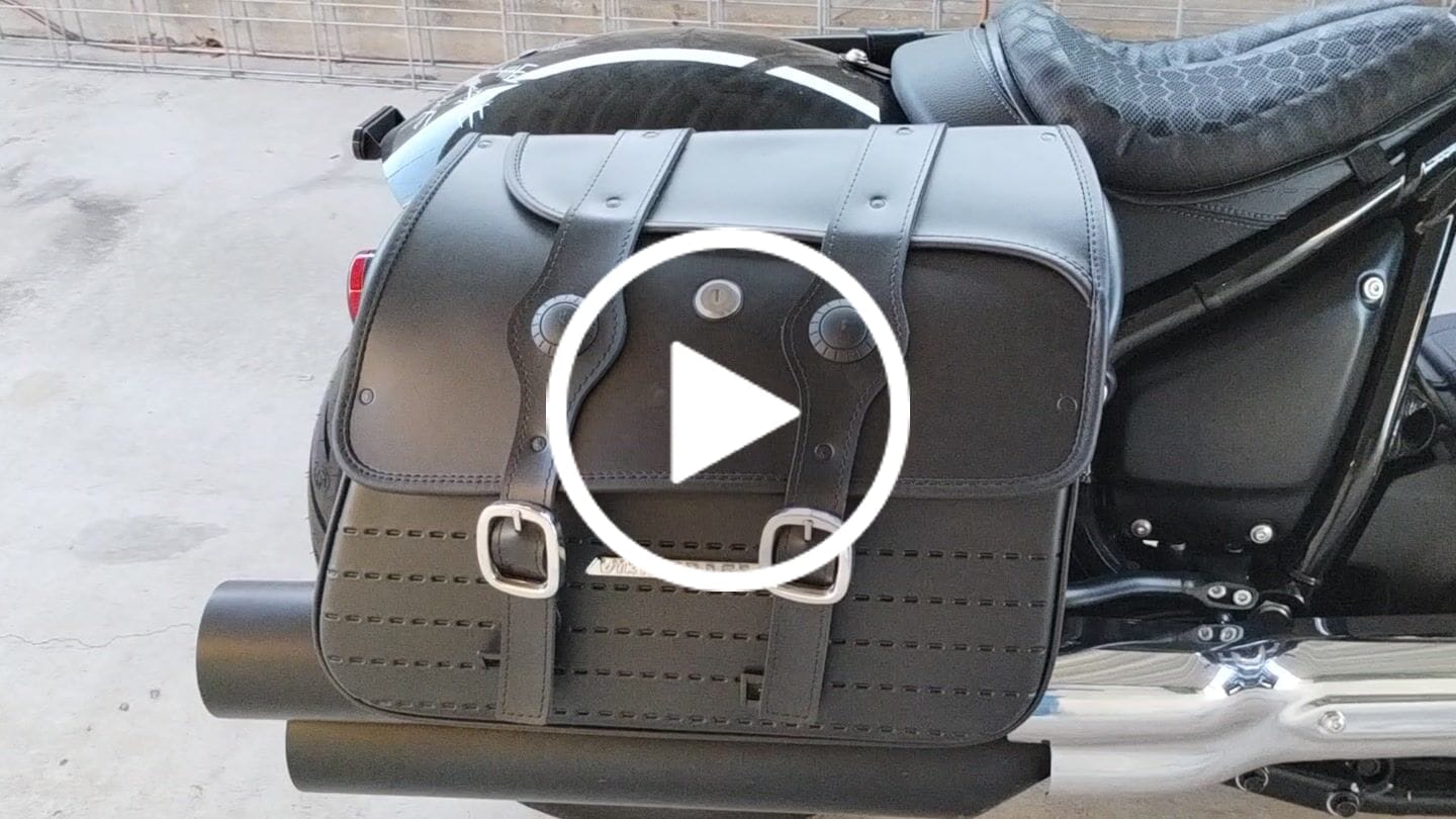 Customer video review of 34L - ArrowHead Large Indian Chief Dark Horse Motorcycle Saddlebags