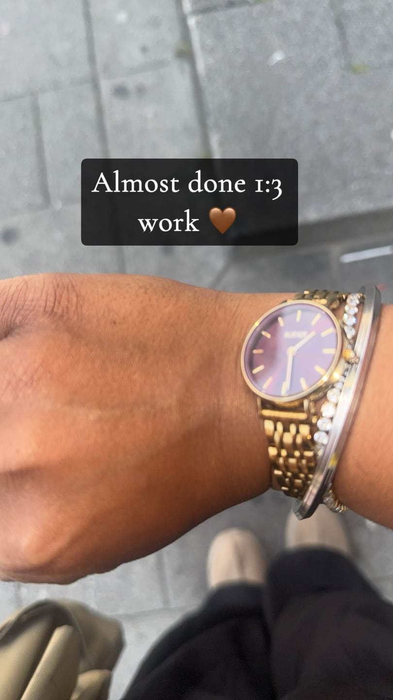 Customer photo review of Ruby Petite Gold Burgundy