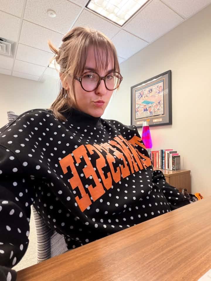 Customer photo review of Custom College Print Team Name Stand-up Collar Polka Dot Sweatshirt | Sports Gifts | Game Day Wear