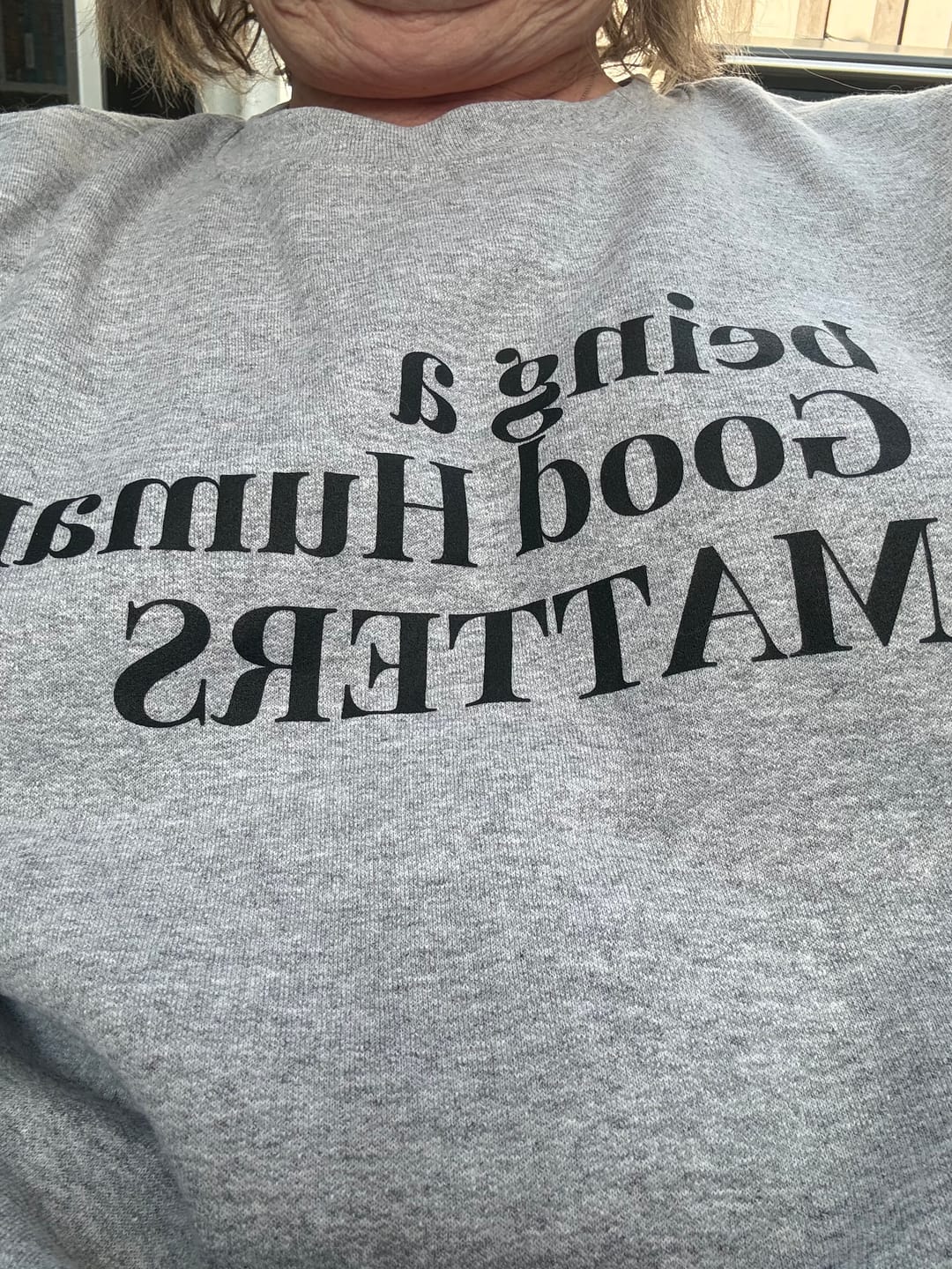 Customer photo review of Good Human Unisex Sweatshirt