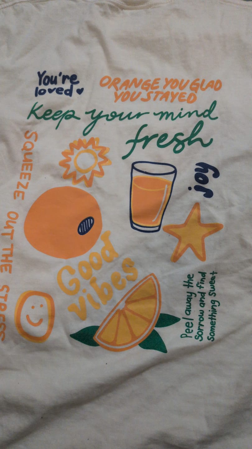 Customer photo review of Orange You Glad T-Shirt
