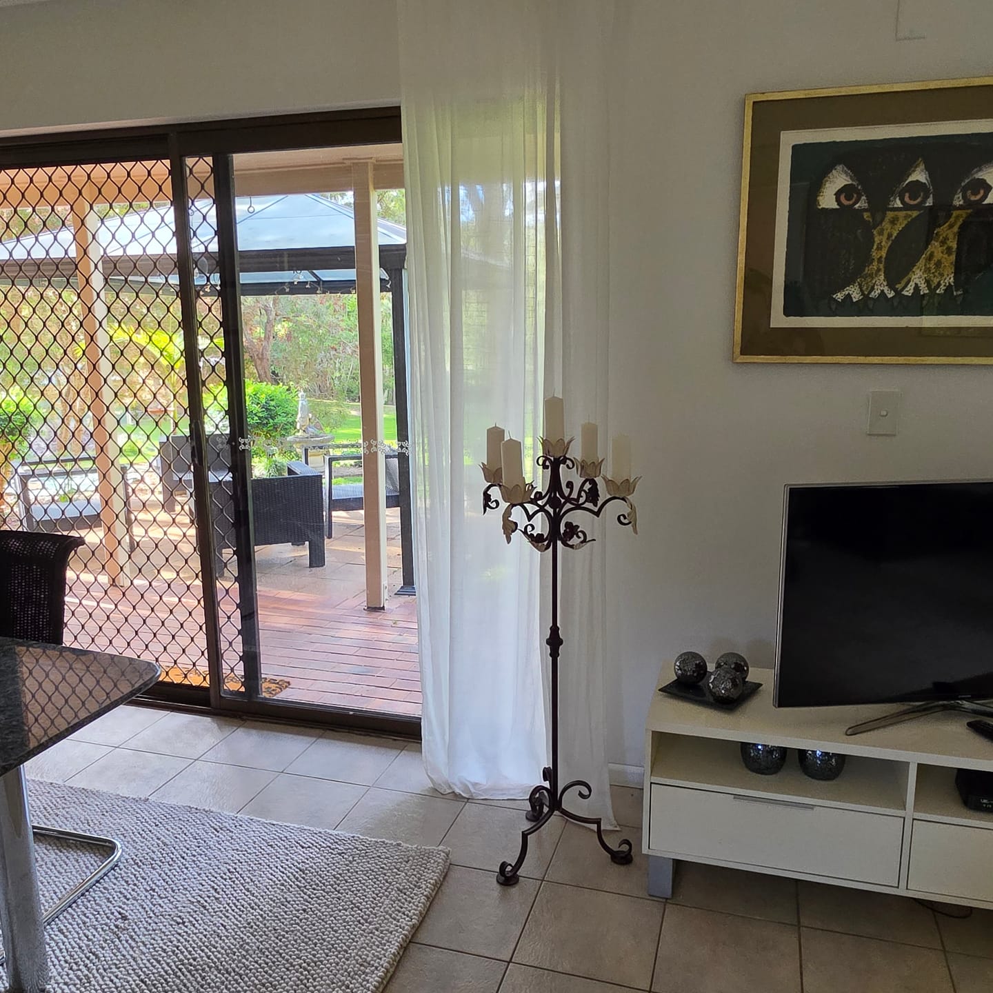Customer photo review of Xander French Provincial Floor Standing Candelabra, Distressed White Metal, 5 Arm, 114cm