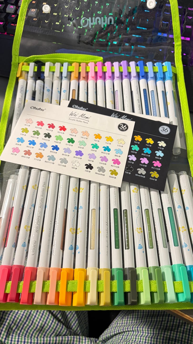 Customer photo review of Ohuhu Wai Momi Acrylic Gel Pens