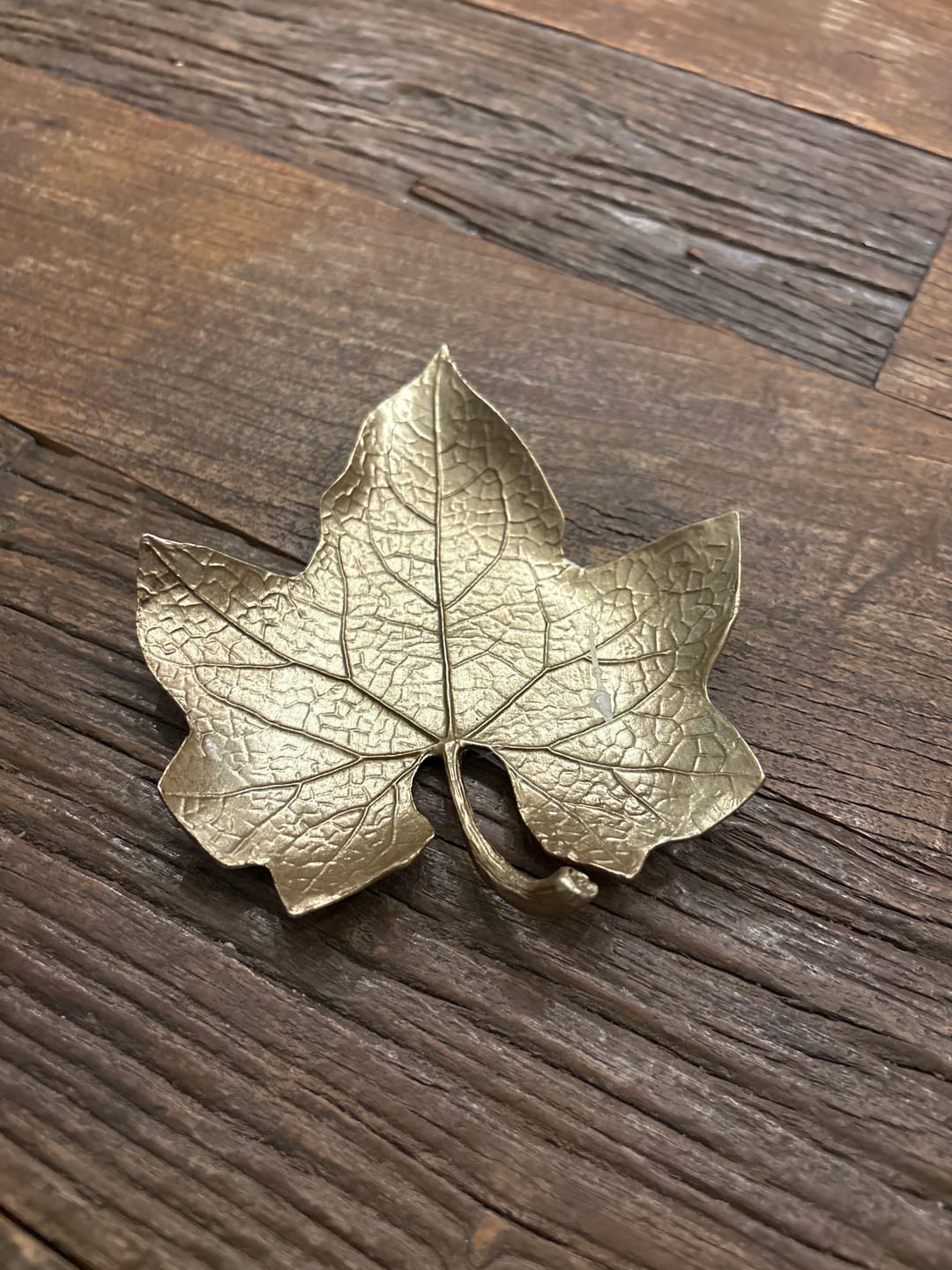 Customer photo review of Antiqued Gold Maple Leaf Jewellery Dish