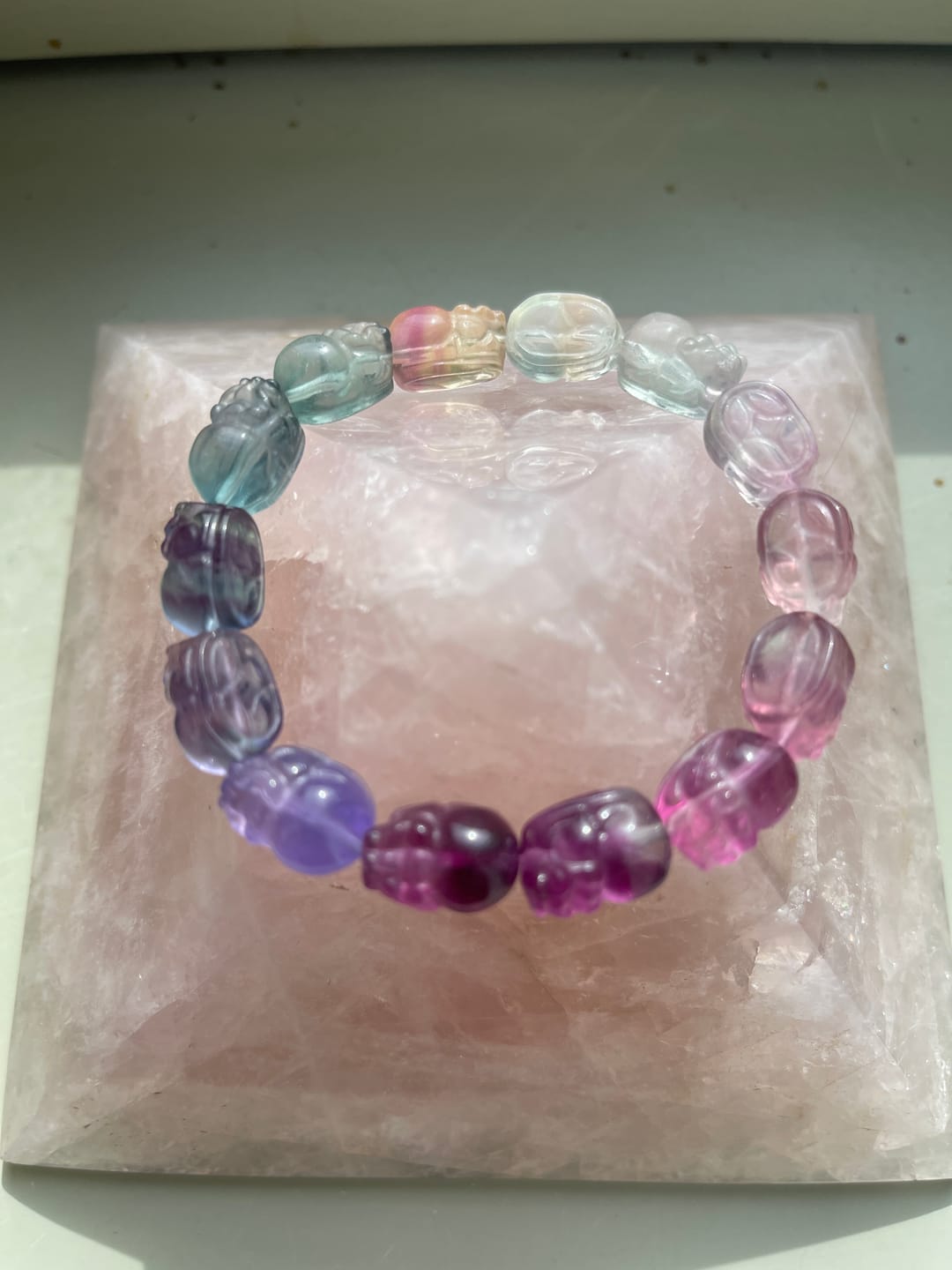 Customer photo review of Rainbow Fluorite Pi Xiu Bracelet 9.4-9.7mm