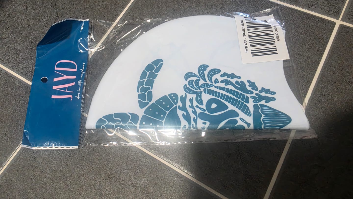 Customer photo review of JAYD Swim Cap - Turtle Tribe