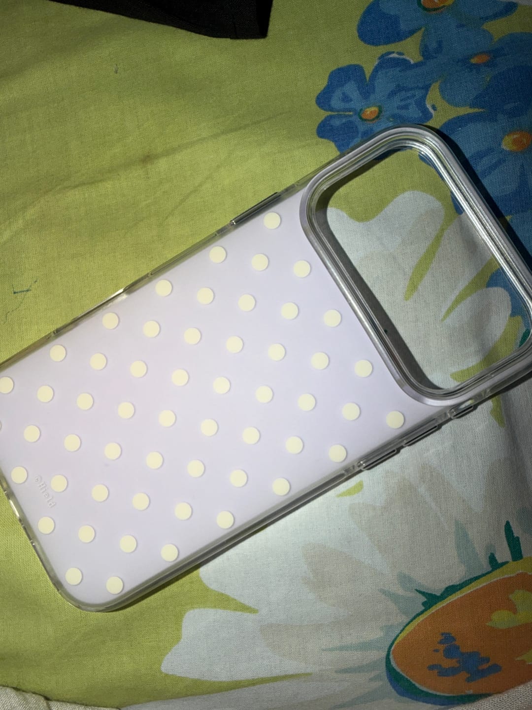 Customer photo review of Polka Dot Aesthetic iPhone Case with Charm