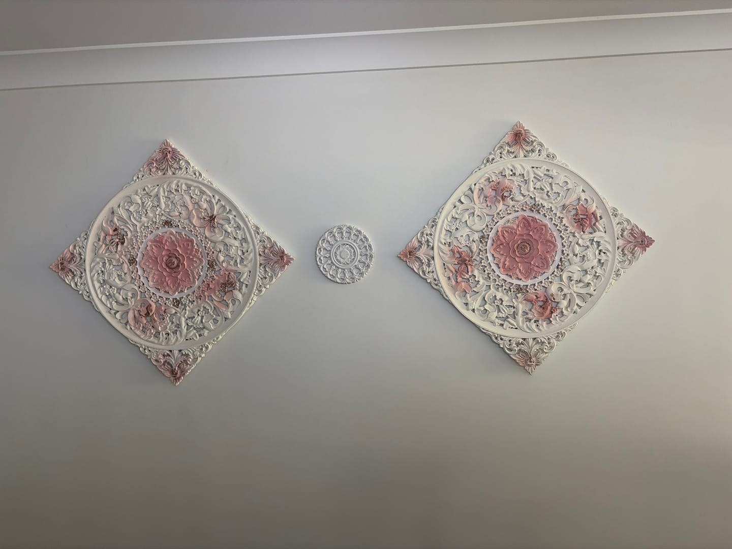 Customer photo review of Louis Carved Mandala Wall Art, Distressed White Timber 60cm