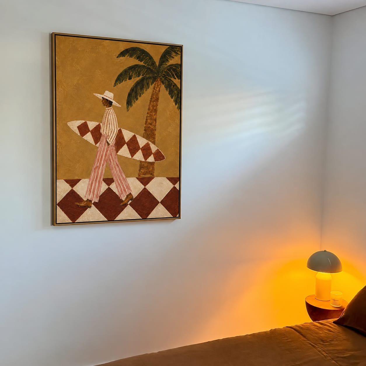 Customer photo review of Ochre Surfer Wall Art