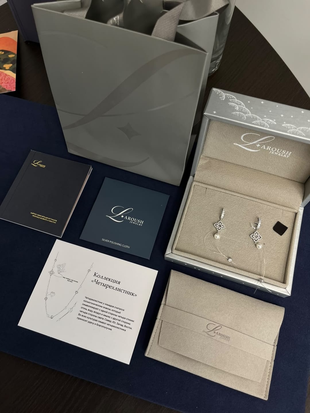 Customer photo review of Classic Mono Earrings
