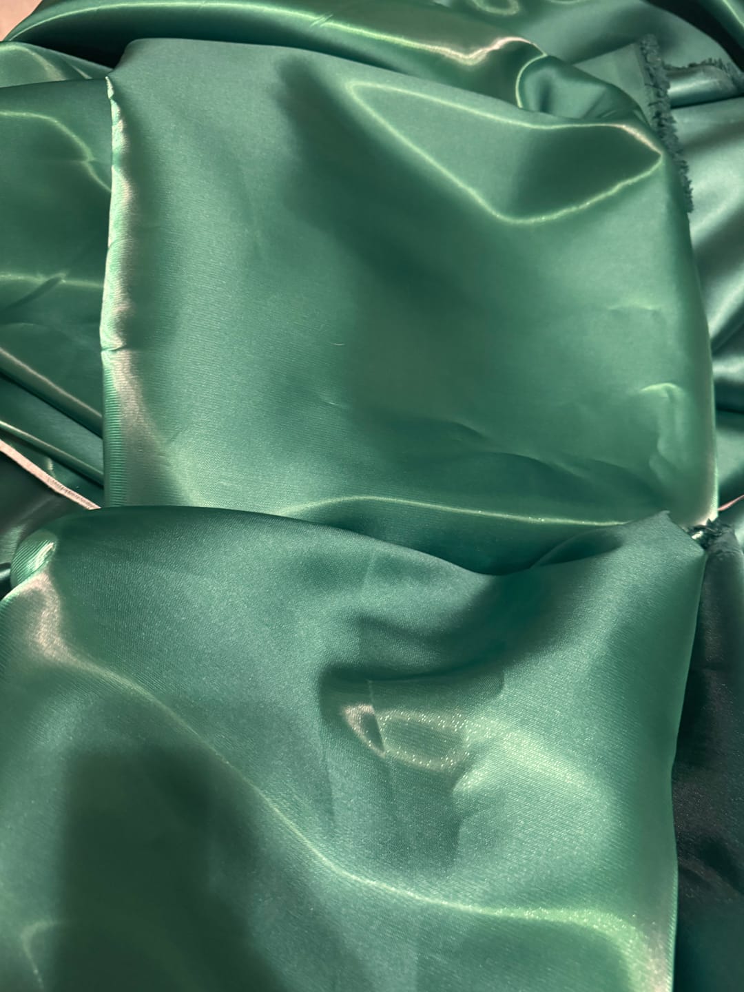 Customer photo review of Emerald Green Liquid Bridal Satin