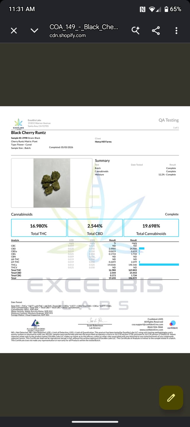 Customer photo review of LITTLES BRAND - Black Cherry Runtz - 28 Grams Littles - Indica
