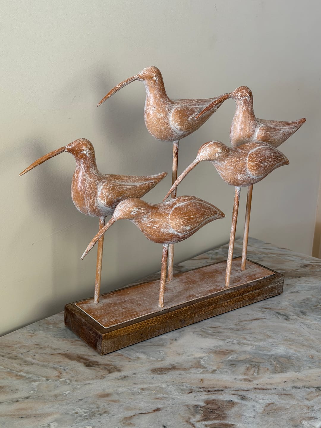 Customer photo review of Collioure Shorebird Sculpture, Set of Five Wading Birds on a Timber Plinth